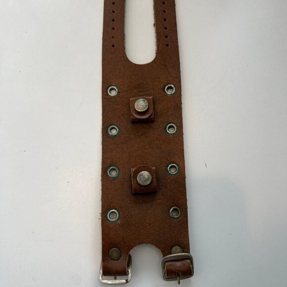 Vintage-Inspired Perforated Leather Bund Double Watch Strap - Picture 1 of 1